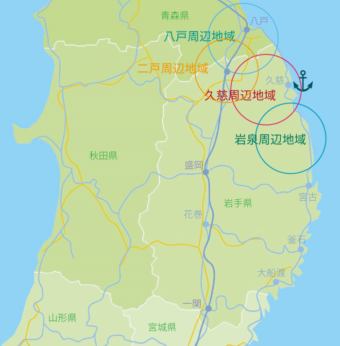 久慈港周辺マップ