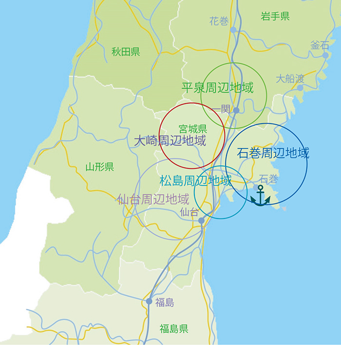 仙台塩釜港【石巻】周辺マップ