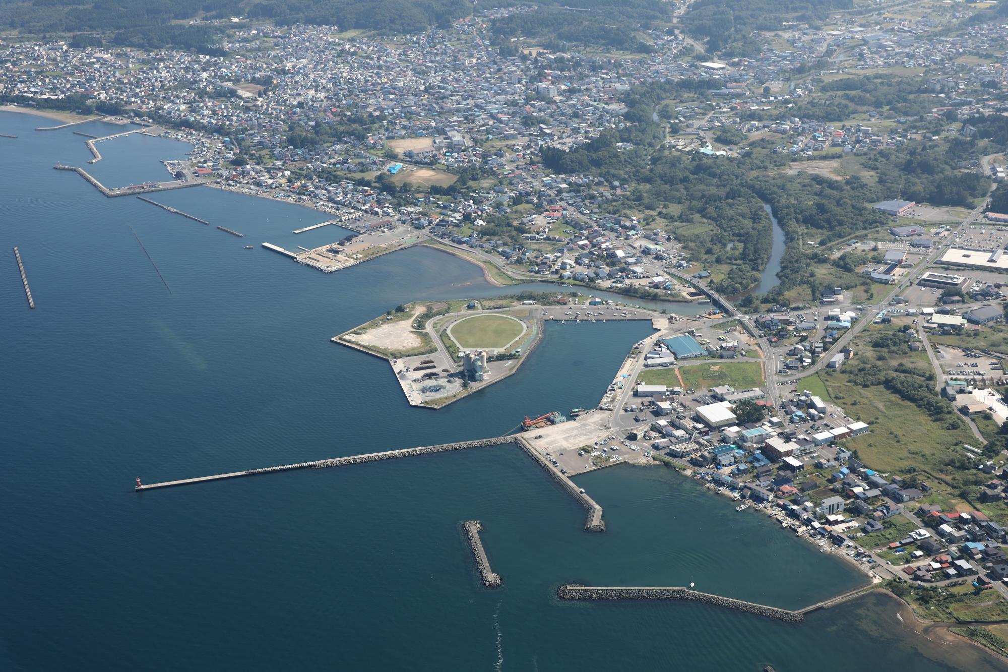 野辺地港航空写真