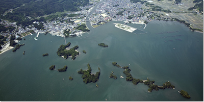 仙台塩釜港：松島港区航空写真