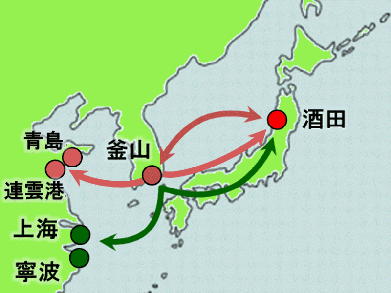 コンテナ航路図