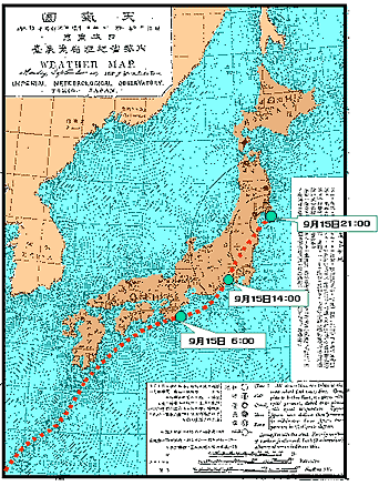 明治17年9月の天気図の画像