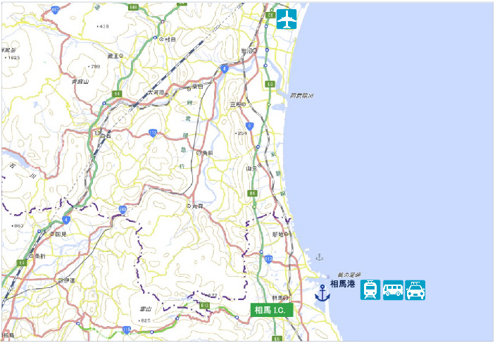 相馬港アクセスマップ